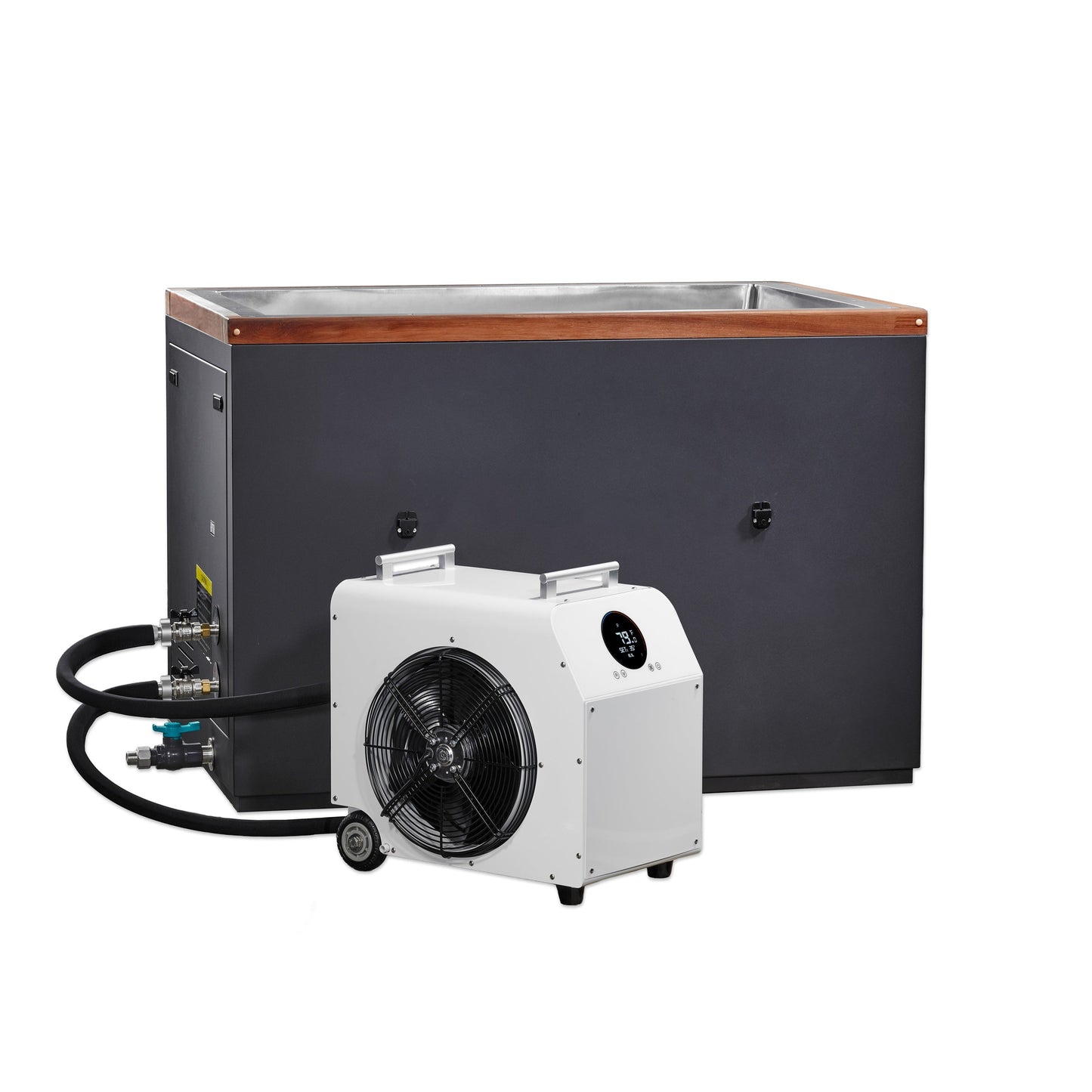 Aura Cuboid XL cold plunge with chiller and valves