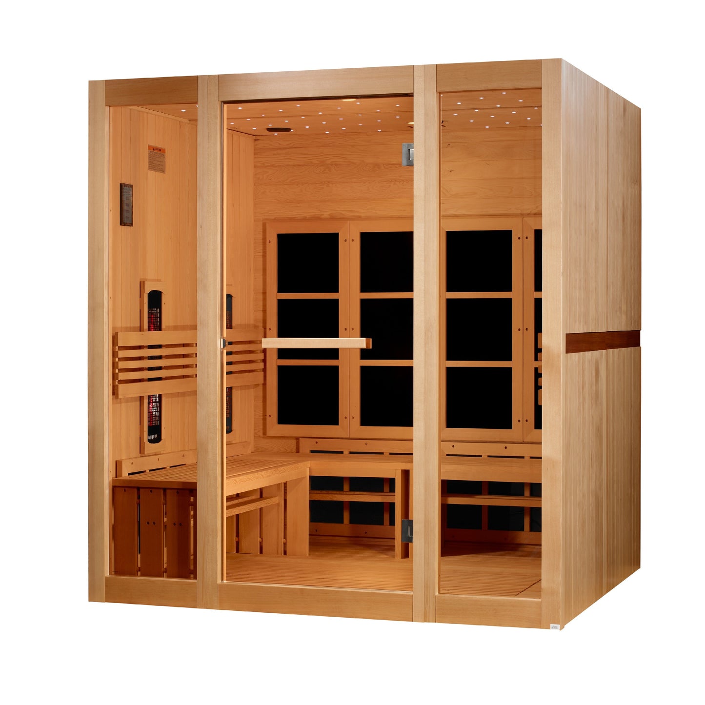 Aura 8-person infrared sauna interior