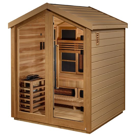 Aura Loviisa 3-Person Outdoor Hybrid Full-Spectrum Sauna ā star lighting