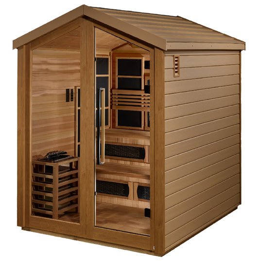Aura Kaskinen 6-Person Outdoor Hybrid Full-Spectrum Sauna — lighting detail