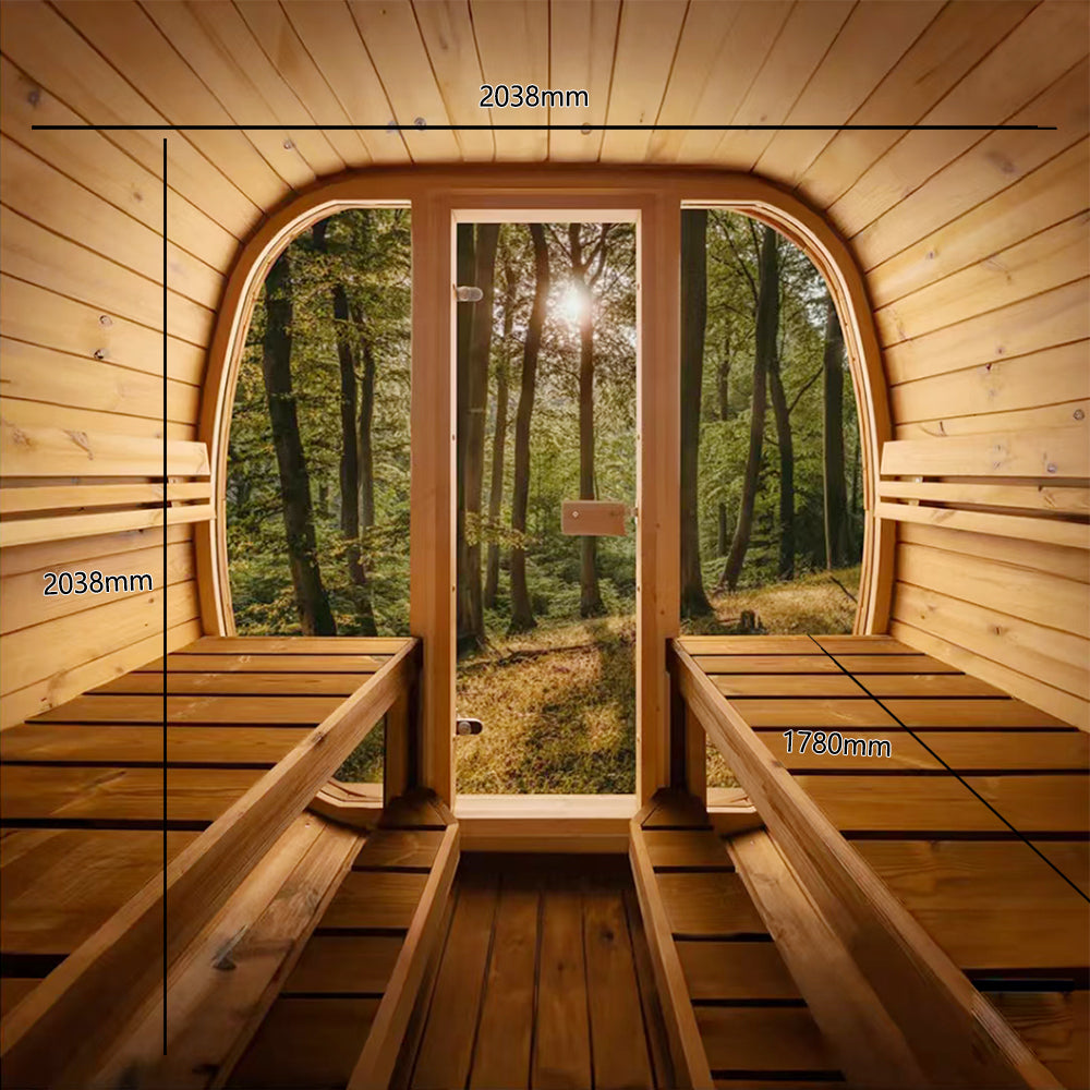 Aura Auris Two sauna glass facade