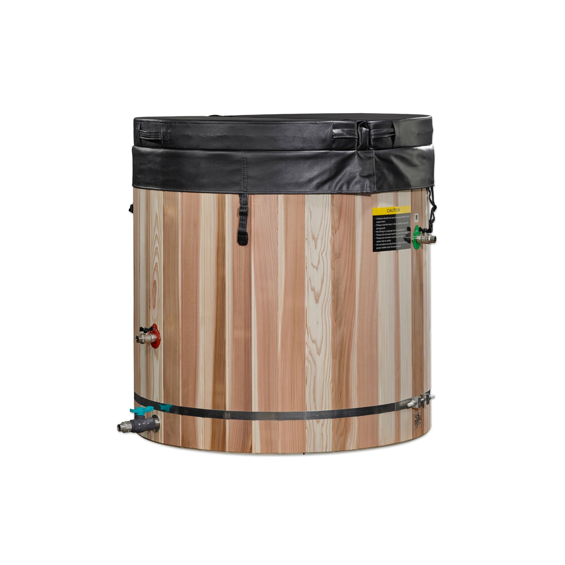 Aura stainless barrel cold plunge with cover