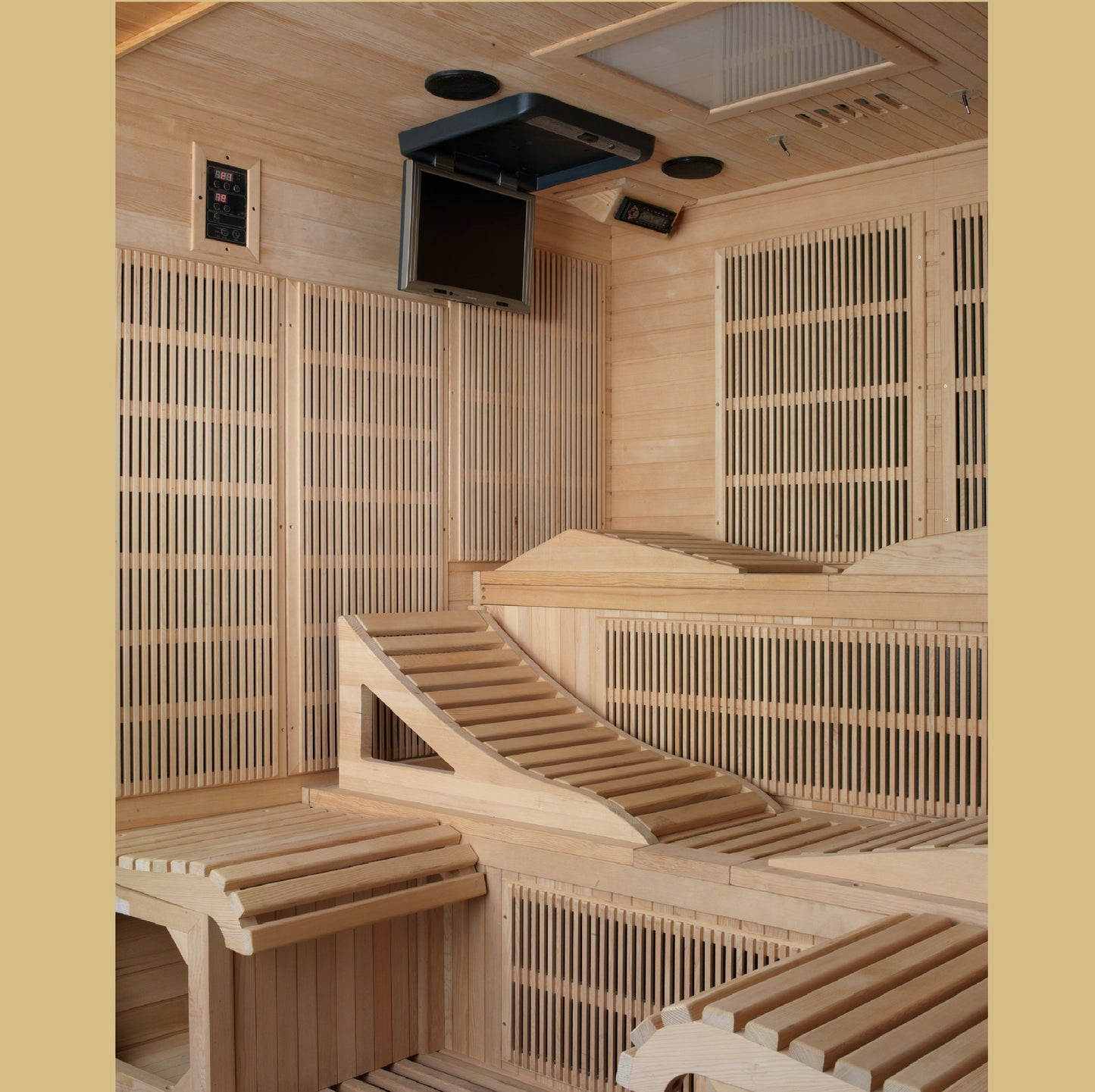 Aura Monaco sauna bench view