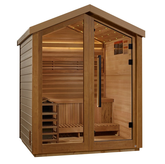 Aura Savonlinna 3-Person Outdoor Traditional Steam Sauna — exterior view