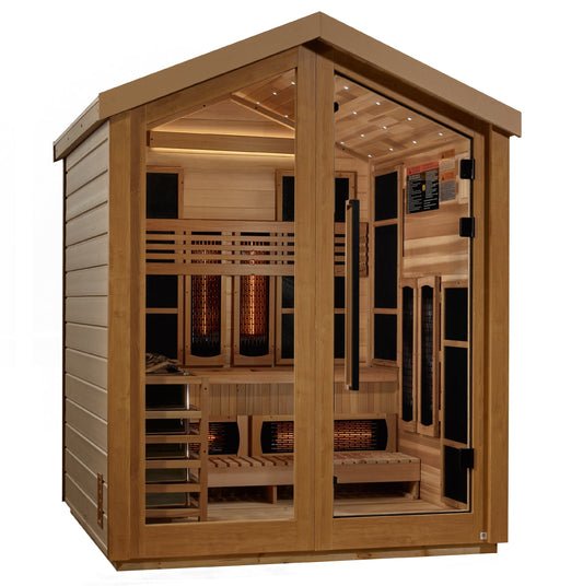 Aura Loviisa 3-Person Outdoor Hybrid Full-Spectrum Sauna — exterior view