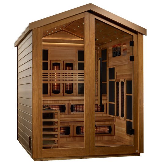 Aura Kaskinen 6-Person Outdoor Hybrid Full-Spectrum Sauna — exterior view